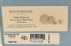 Wedgwood White Bone China 16-Piece Dinnerware Set, Service for 4 NEW #1050135
