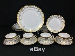 Weimar Katharina German 14051 White Gold 16-Piece Dinnerware Set for FOUR (4)