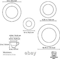 Westmore 5-Piece White Dinnerware Set for Elegant Dining Experience