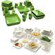 White 90PC Dinnerware Table Set Service for 12 Square Dishwasher Microwave Safe