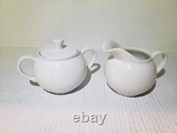 White Arzberg Dinnerware Plates, Mugs, Saucers, Creme Pitcher, Sugar Bowl Dishes