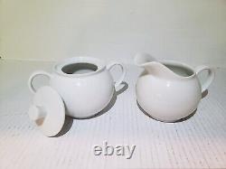 White Arzberg Dinnerware Plates, Mugs, Saucers, Creme Pitcher, Sugar Bowl Dishes