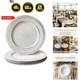 White Charger Plates, 13 Inch Vintage Dinner Plate Chargers Round Server Ware
