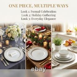 White Charger Plates, 13 Inch Vintage Dinner Plate Chargers Round Server Ware