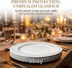 White Charger Plates, 13 Inch Vintage Dinner Plate Chargers Round Server Ware