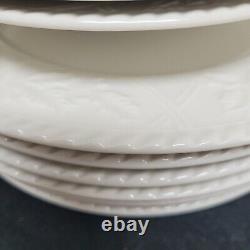 White Christmas Vintage Embossed Dinnerware Set Of 36 Pieces Sango #8848 Nice