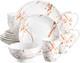 White Dinnerware Sets for 4, 16 Piece Porcelain Dish Set Plates and Bowls Sets