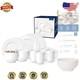 White Floral 16-Piece Dinnerware Set Service for 4, Microwave Safe Porcelain