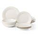 White French Perle Groove Piece Dinnerware Set, 12 Count