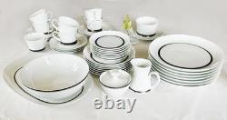 White Porcelain China Complete Block Espana Platino + 8 Place Setting +Extras