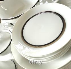 White Porcelain China Complete Block Espana Platino + 8 Place Setting +Extras