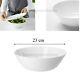 White Serving Salad Bowl Dinnerware Deep Food Dessert Big Pasta Glass Dish 23cm