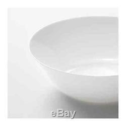 White Serving Salad Bowl Dinnerware Deep Food Dessert Big Pasta Glass Dish 23cm