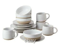 White round stoneware 16 pieces Dinnerware Set