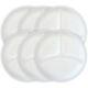 Winter Frost White 10.25 Divided Dish Tempered Glass Round Dinnerware Set of 6