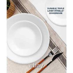 Winter Frost White 16-Piece Dinnerware Set (Service for 4) in White