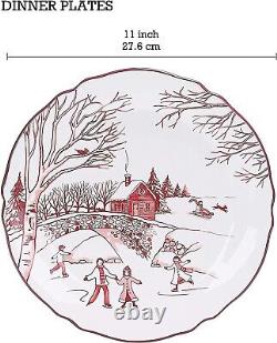 Winter Wonderland Ceramics 16pcs Dinnerware Set for 4 for Party Gift Christmas