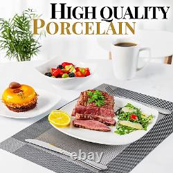 Zulay 16 Piece Dinnerware Sets Porcelain White Dinnerware Set, Premium Quality