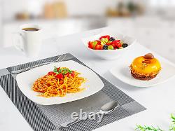 Zulay 16 Piece Dinnerware Sets Porcelain White Dinnerware Set, Premium Quality