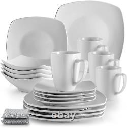 Zulay 16 Piece Dinnerware Sets Porcelain White Dinnerware Set, Premium Quality